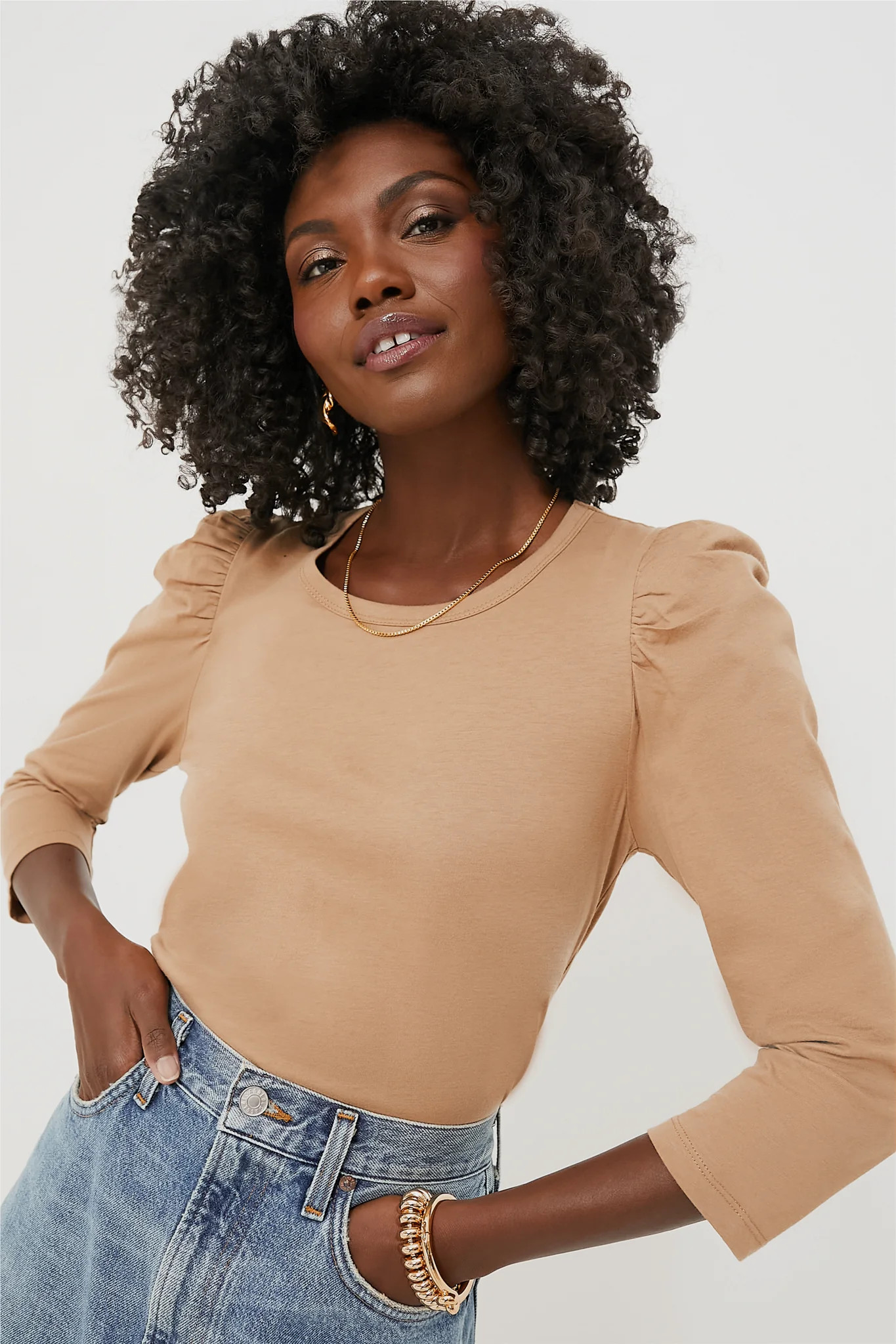 Tan Vesty Long Sleeve Crewneck | Tuckernuck (US)