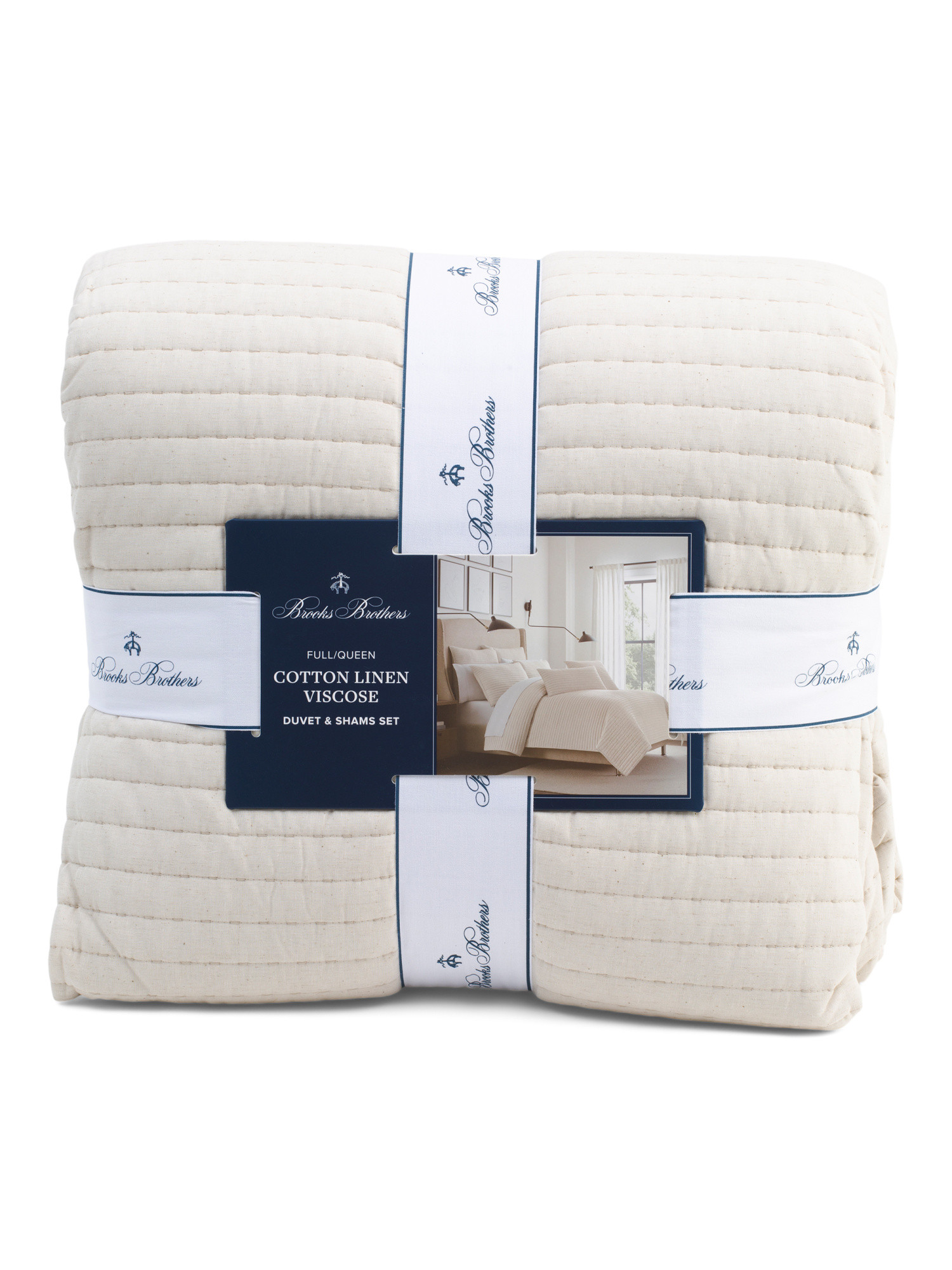 Linen Blend Channel Stitch Duvet Set | Bed & Bath | Marshalls | Marshalls