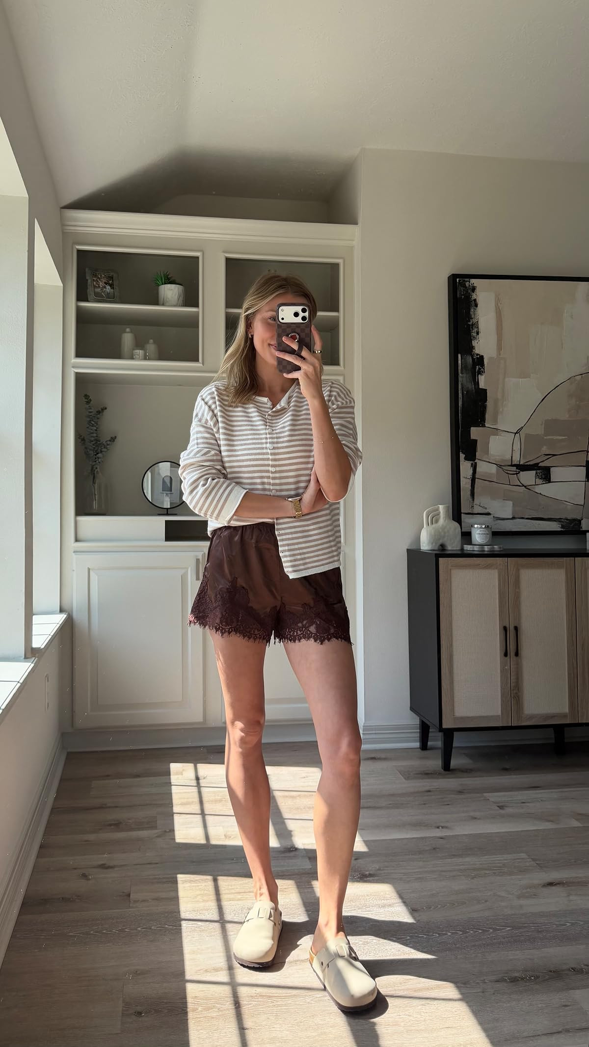 Comfy cute fall outfit idea! Wearing S in sweater + S in satin lace shorts
 

 #LTKootd