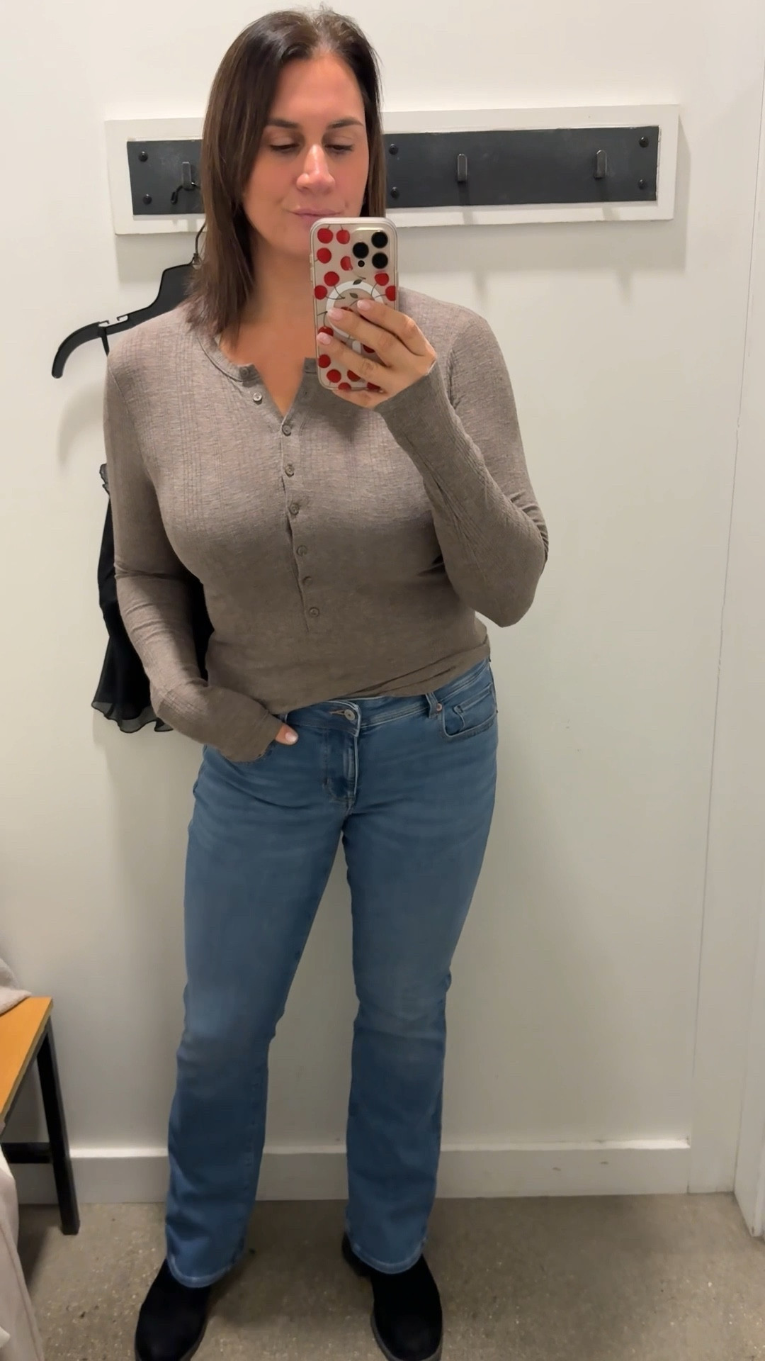 Shirt and jeans form American eagle on sale now. 

#LTKSaleAlert #LTKTall #LTKmomlife