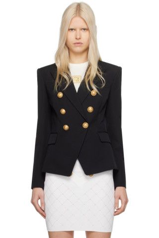 Black Peaked Lapel Blazer | SSENSE