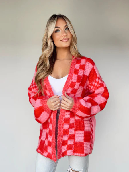 Checking The List Cardigan | Lane 201 Boutique