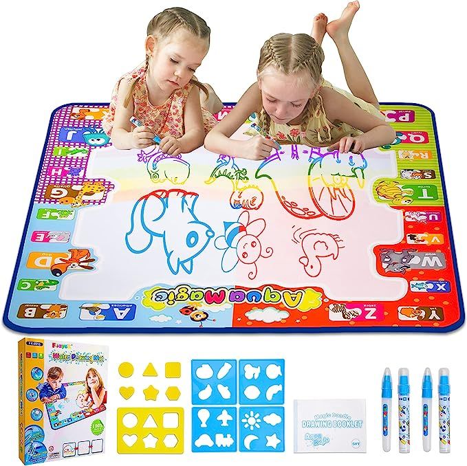 Foayex Water Drawing Mat, Magic Doodle Aqua Mat for Painting Coloring & Mess Free, Educational To... | Amazon (US)