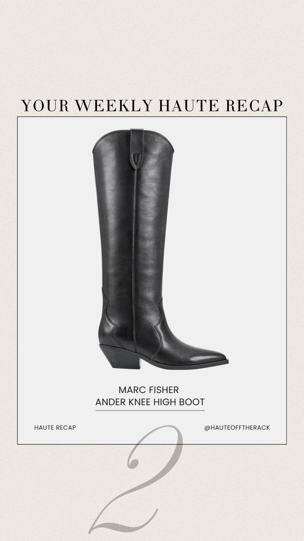 ICYMI here’s a recap on what I shared last week!
2. Marc fisher knee high boots 

#marcfisher #kneehighboots #blackboots #boots


#LTKSeasonal