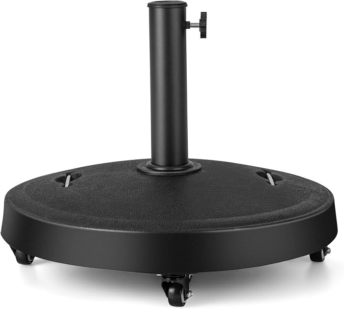 Giantex Umbrella Base with Wheels, 52 lbs Heavy Duty Umbrella Stand with 4 Lockable Wheels and 2 ... | Amazon (US)