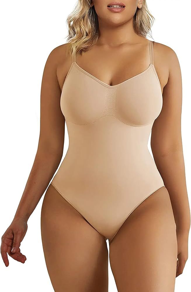 SHAPERX Bodysuit for Women Tummy Control Shapewear Seamless Sculpting Thong Body Shaper Tank Top | Amazon (US)