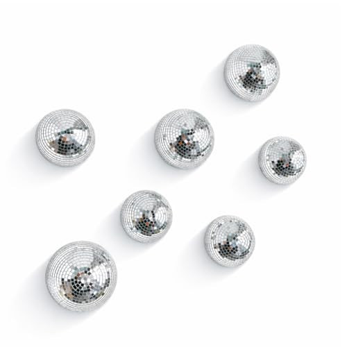 FngJiuyer 7 Pcs Half Disco Ball Wall Decor Set, Mirrored Disco Balls Wall Art, Retro Disco Decor Mirror Decoration for Home, Party, Bar, Aesthetic Room Decor, 4 Inch & 5 Inch | Amazon (US)