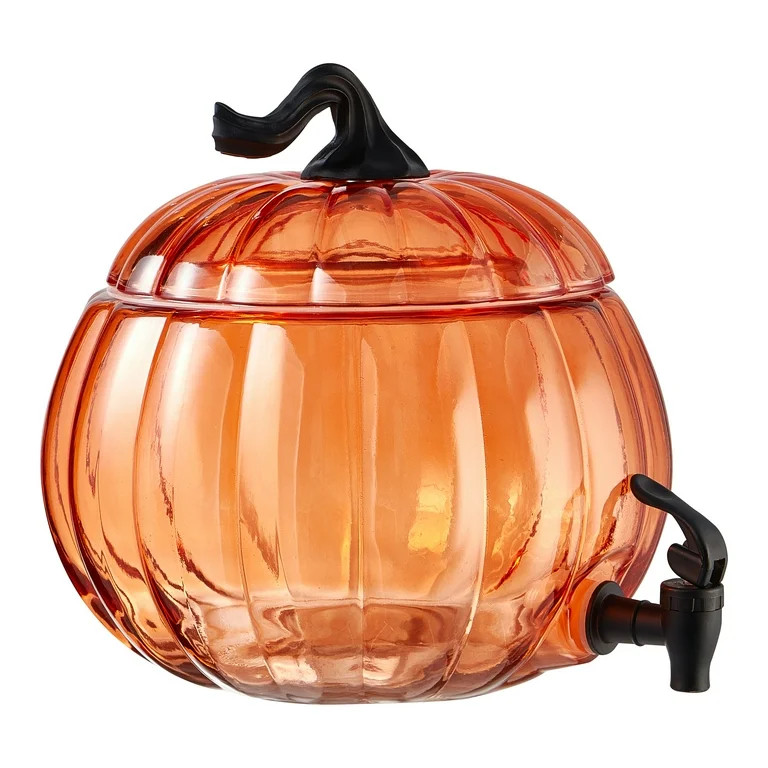Way To Celebrate 1.5 Gal Orange Pumpkin Glass Dispenser | Walmart (US)