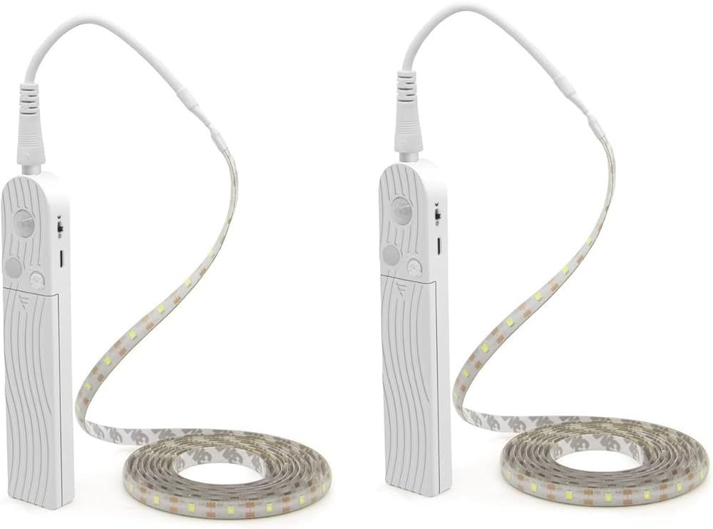 LED Under Cabinet Lighting Motion Sensor, CFGROW 10Ft Four Modes Bed Stairs Wardrobe Lamp Tape, W... | Amazon (US)