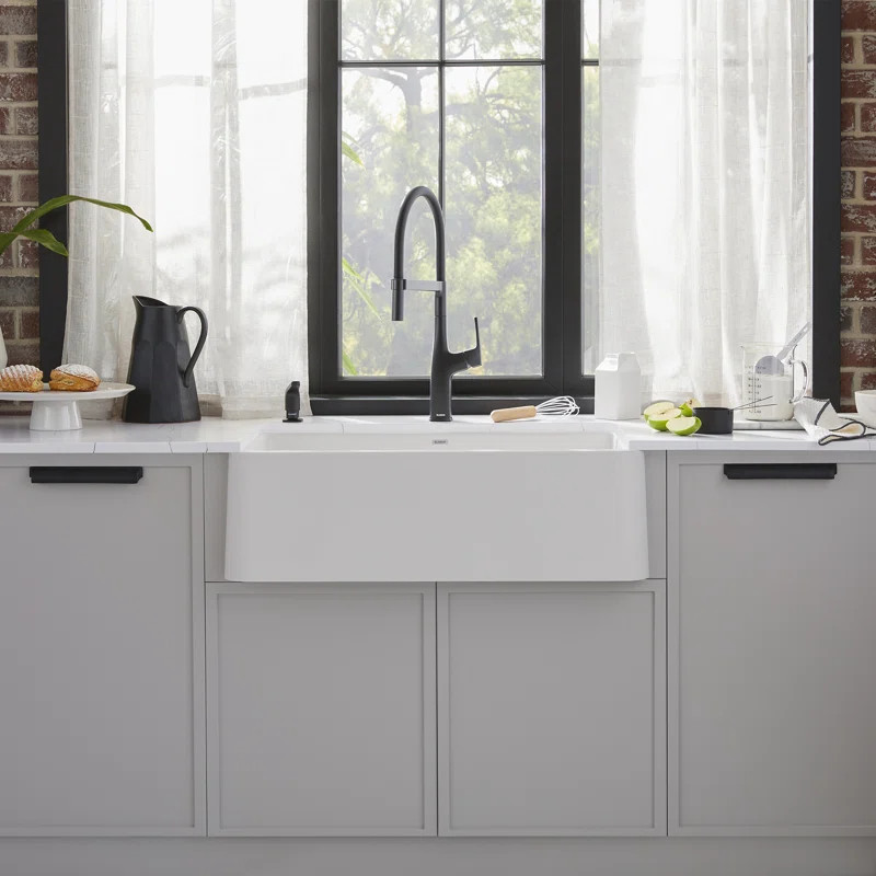 401899 Ikon SILGRANIT 33" L x 19" W Farmhouse Sink | Wayfair North America