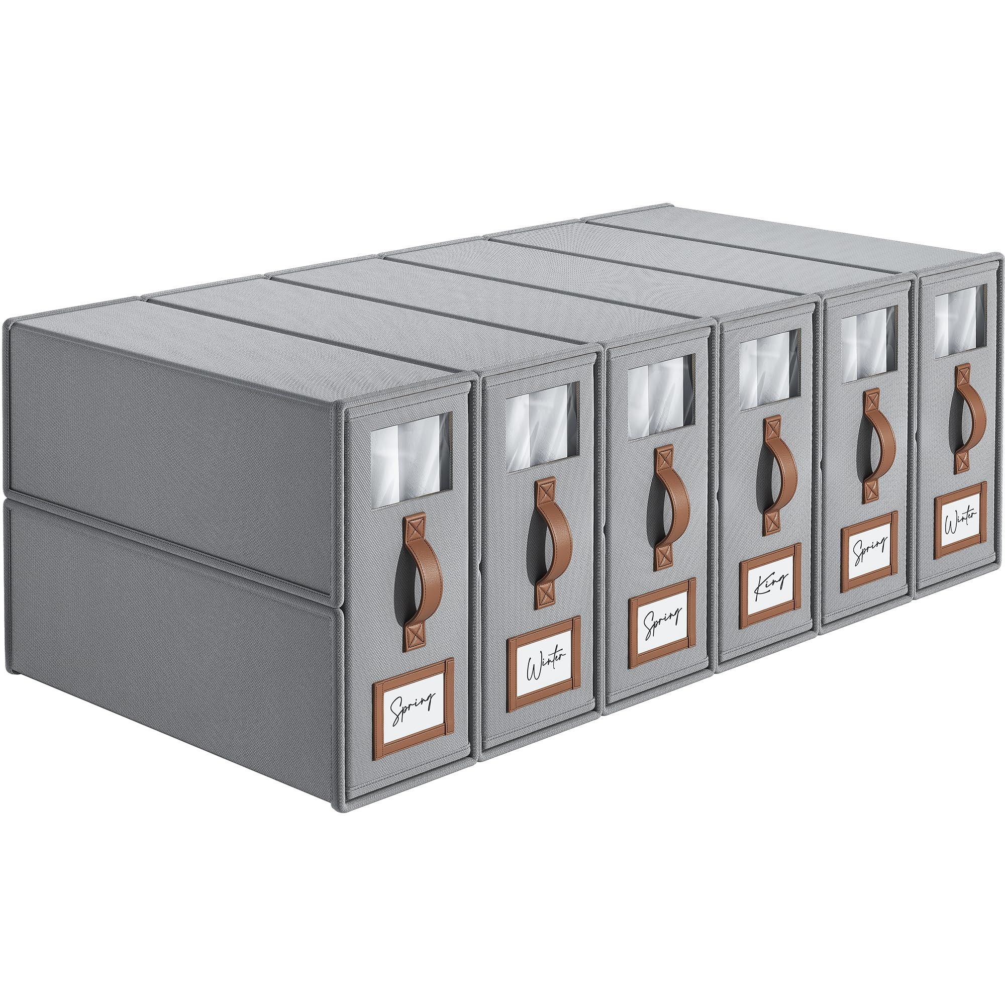 6 Pack Bed Sheets Organizers And Storage (King Size),Foldable Sheet Organizer With Handle For Lin... | Amazon (US)