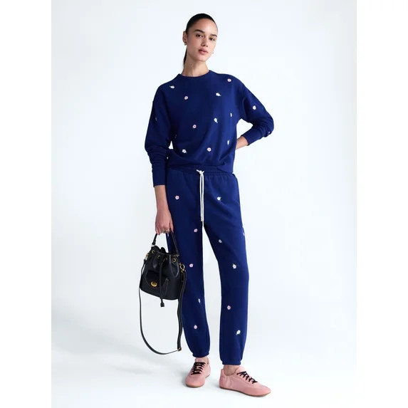 Free Assembly Women’s and Women’s Plus Embroidered Jogger Sweatpants, Sizes XS-4X | Walmart (US)