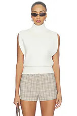 Lovers and Friends Giulietta Mock Neck Vest in Ivory. - size L | Revolve Clothing (Global)