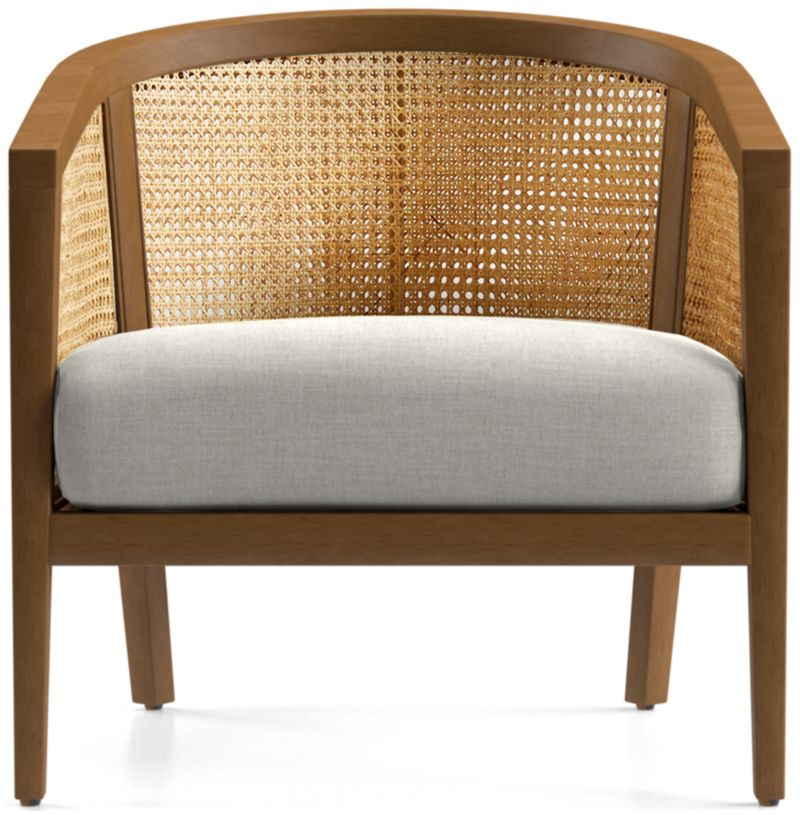 Ankara Natural Cane Chair with Ivory Cushion + Reviews | Crate & Barrel | Crate & Barrel