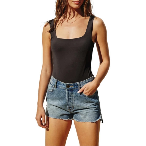 Women's DRESS FORUM Square Neck Bodysuit Small Black | Scheels