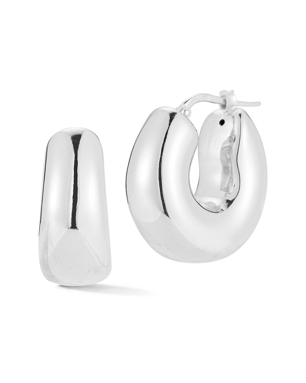 Silver Hollow Chunky Hoops | Rue La La