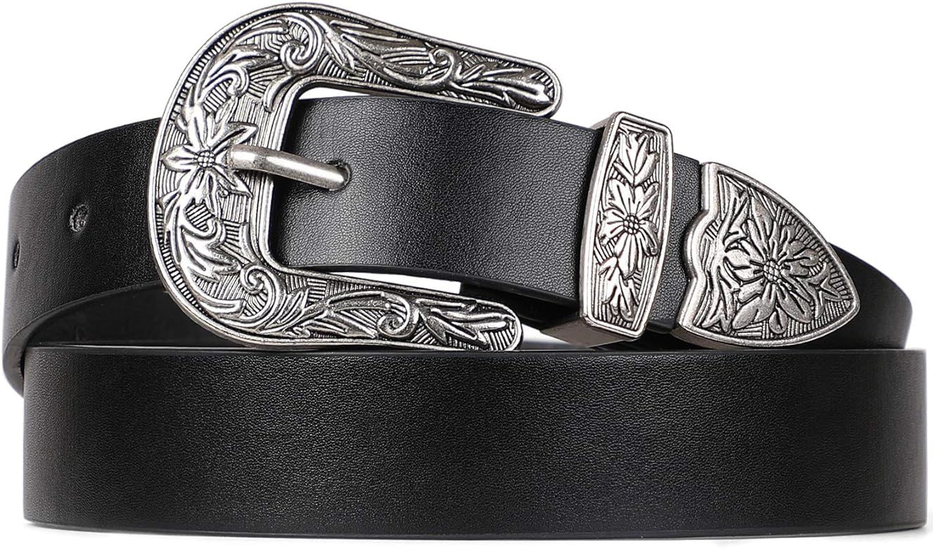 WHIPPY Western Belts for Women - Vintage Western Design Ladies Cowgirl Waist Belt for Pants Jeans... | Amazon (US)