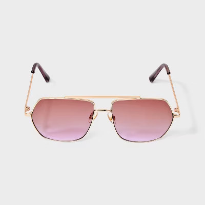 Women's Shiny Metal Navigator Sunglasses - Universal Thread™ Lavendar | Target