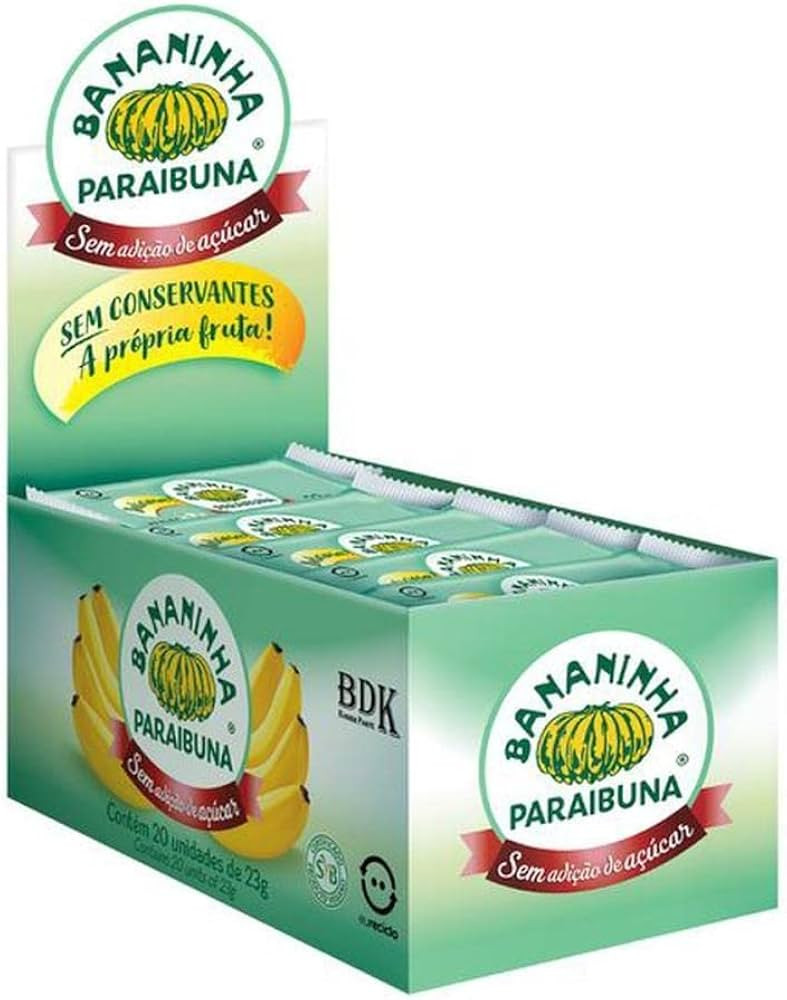 Bananinha Paraibuna, Sem Açúcar, 23 Gramas, Caixa com 20 | Amazon (BR)
