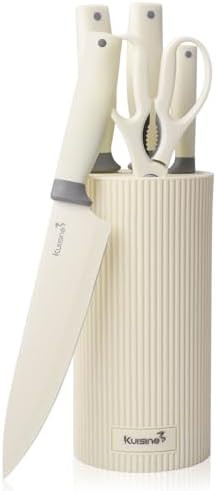 Kuisine Premium kitchen Knife Set with block,High Carbon Stainless Steel Forged,Ergonomic Non-sli... | Amazon (US)