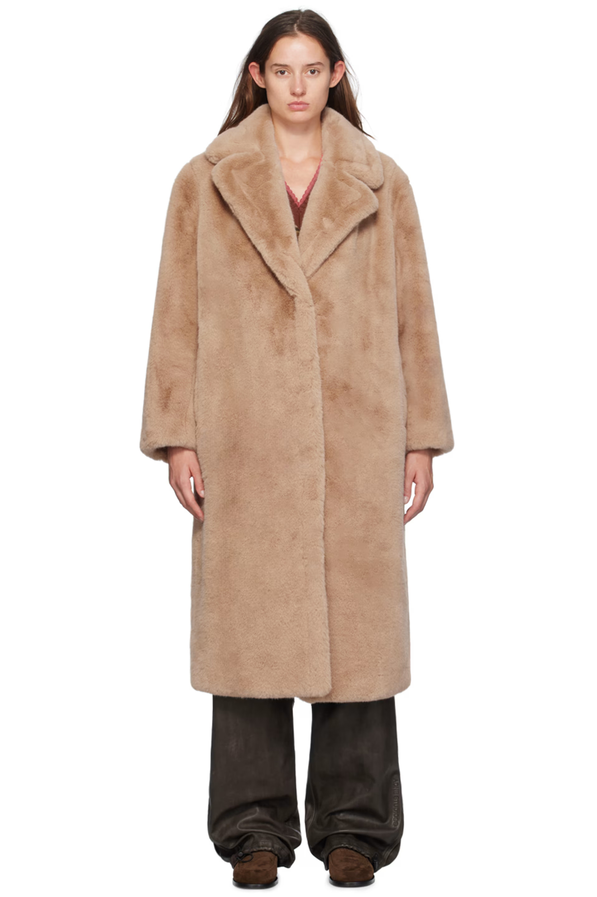 Beige Maria Faux-Fur Coat | SSENSE