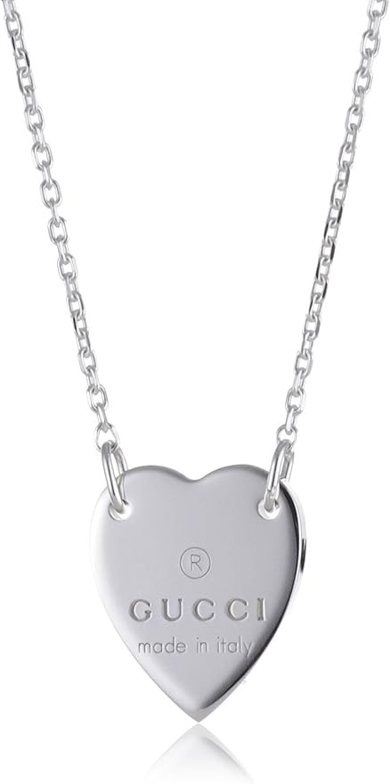 Gucci Necklace Trademark Heart Pendant in Sterling Silver Ybb223512001 | Amazon (US)