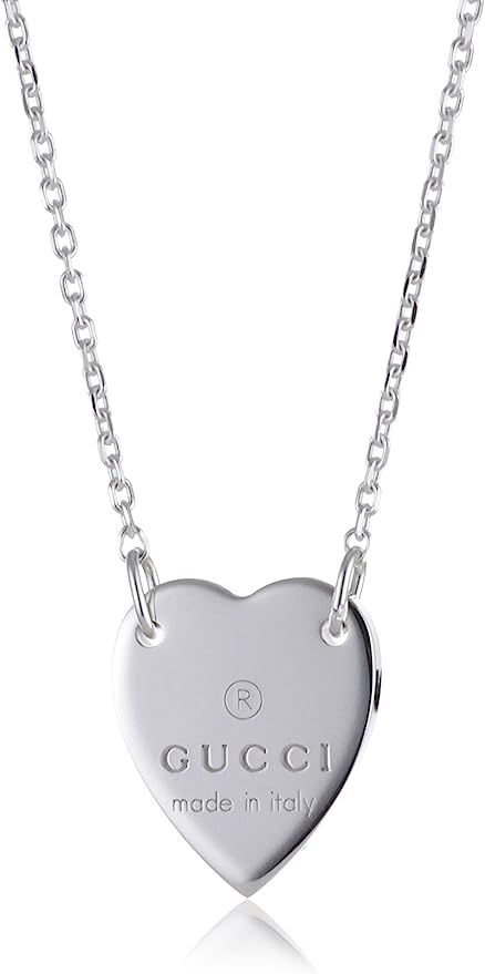 Gucci Necklace Trademark Heart Pendant in Sterling Silver Ybb223512001 | Amazon (US)