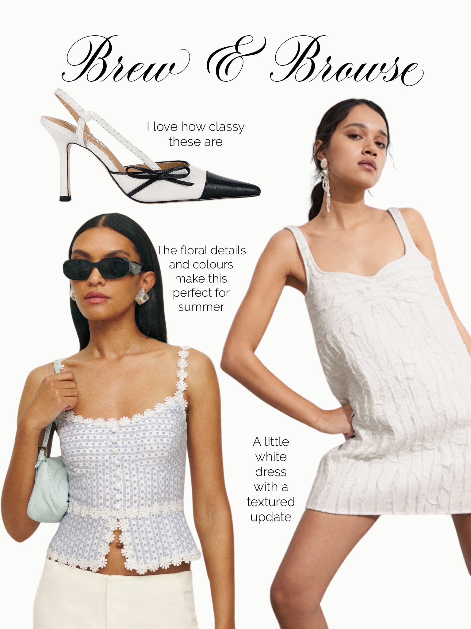 Summer essentials I’m loving this week from these adorable two tone sling back heels, to this cute little white dress and this beautiful baby blue and floral top to style with jeans. 

#LTKeurope #LTKstyletip #LTKsummer