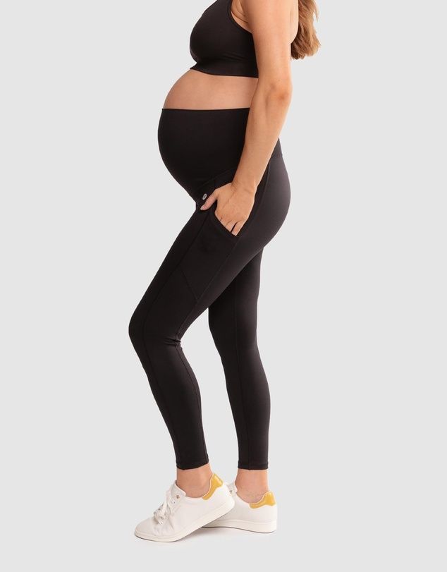 Pregnancy Pocket Full Length Tight - Black | THE ICONIC (AU & NZ)