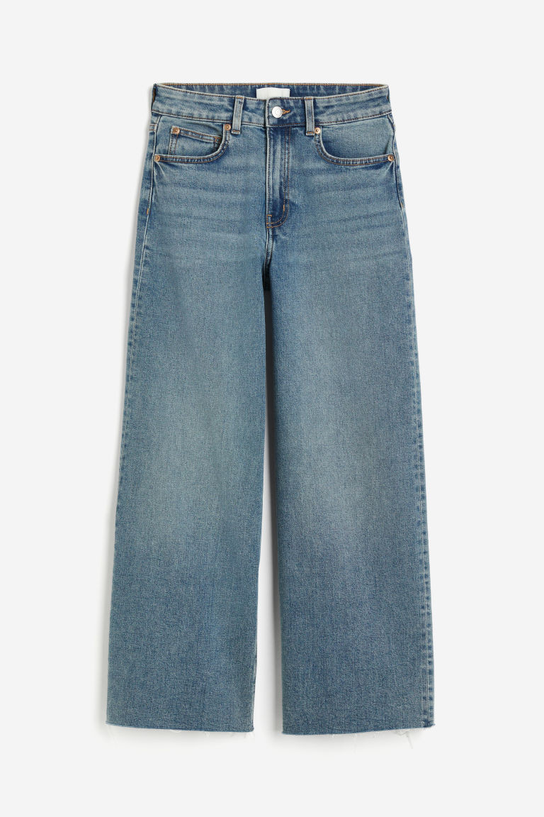 H & M - Wide High Ankle Jeans - Blue | H&M (US + CA)