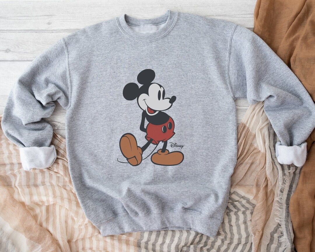 Disney Classic Mickey Mouse Pose Sweatshirt, Mickey Mouse Sweatshirt Vintage, Disney Classic Mick... | Etsy (US)