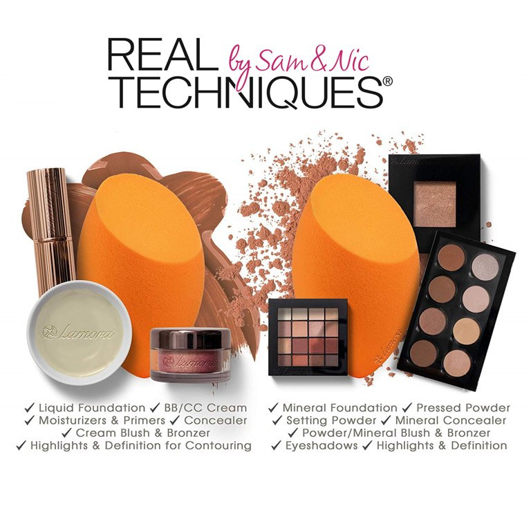 Genuine Real Techniques Miracle Complexion Beauty Sponge Makeup Blender, Set of 4 - Walmart.com | Walmart (US)