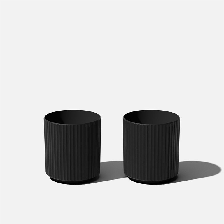 Veradek Demi Series  12" Plastic-Stone Planter - 2-Pack Black | Walmart (US)