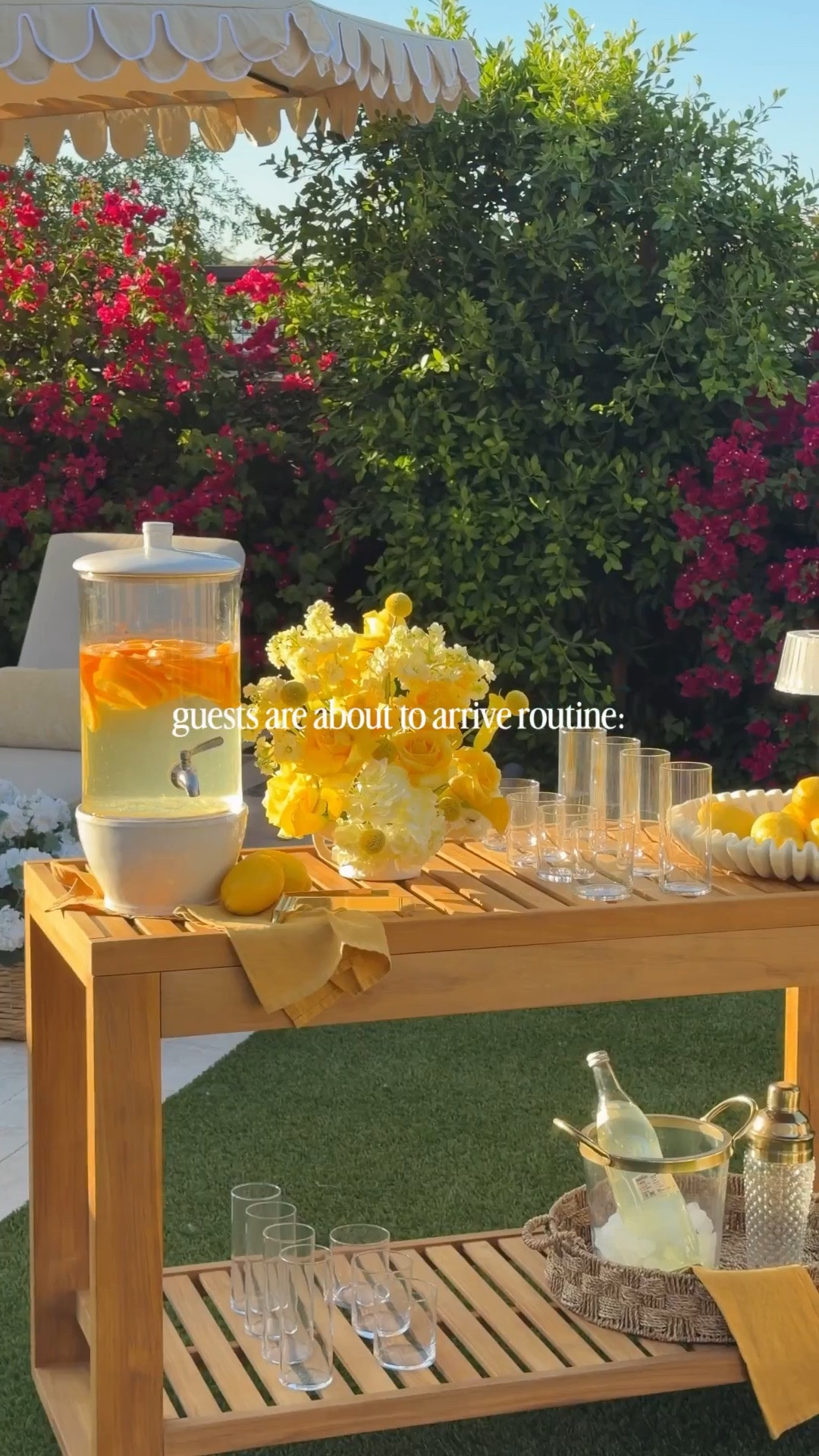 Updated our backyard patio for summer hosting!! I’m pretty sure I’ll never leave now🍋💛  I will be using this bar cart on repeat🫶🏼

All my favorites are from Joss & Main!✨ 

#hosting #happyhourathome #tablescape #summerinspo #backyardparty

#LTKSeasonal #LTKHome