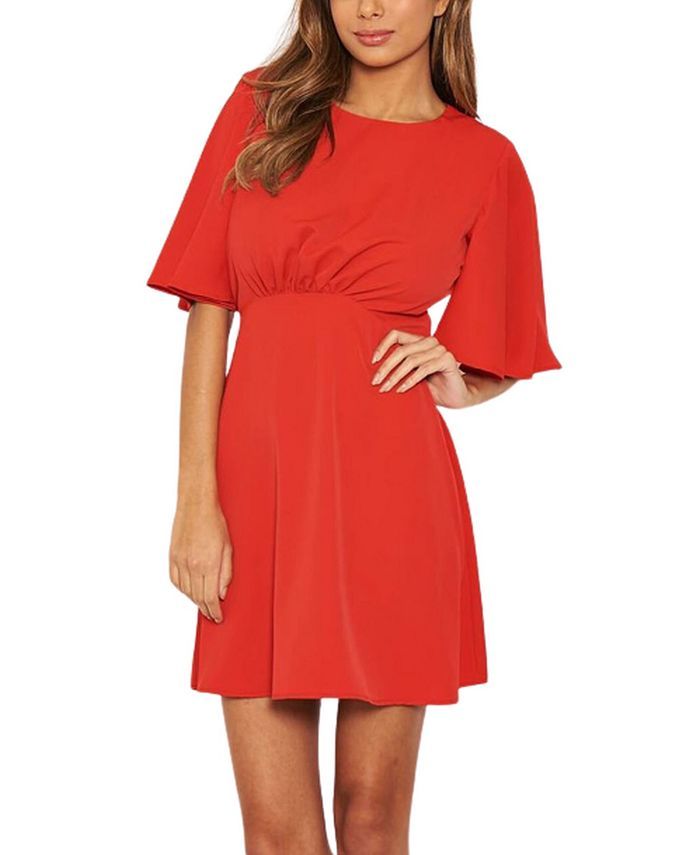 AX Paris Women's Gathered Waist Skater Dress & Reviews - Dresses - Juniors - Macy's | Macys (US)