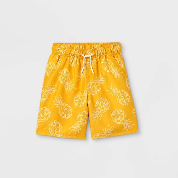 Boys' Pineapple Swim Trunks - Cat & Jack™ Yellow | Target
