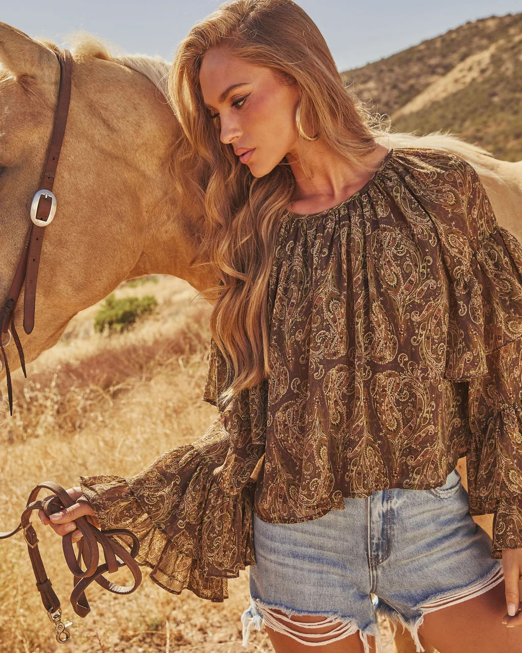 Saison Ruffle Paisley Blouse | VICI