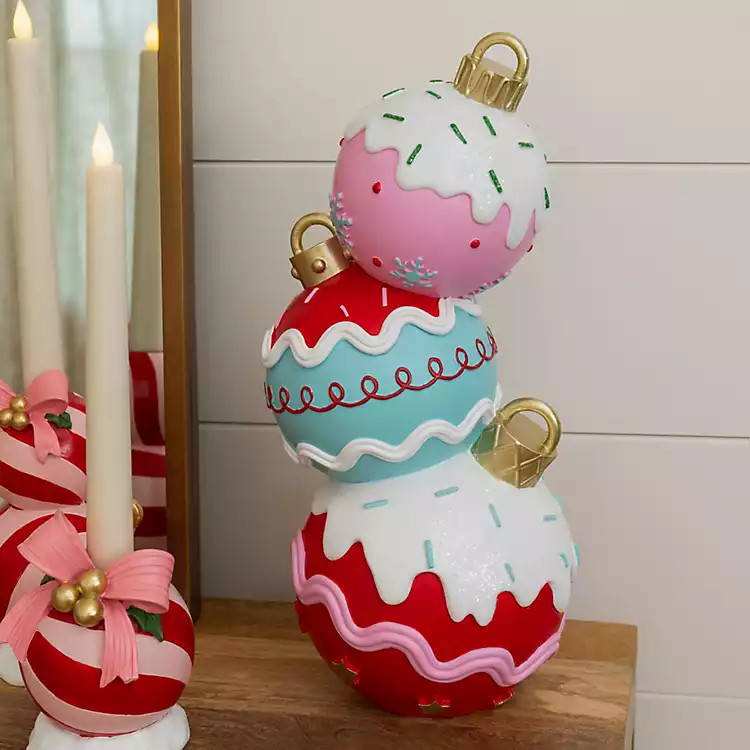 Colorful Stacked Ornaments Figurine, 15 in. | Kirklands