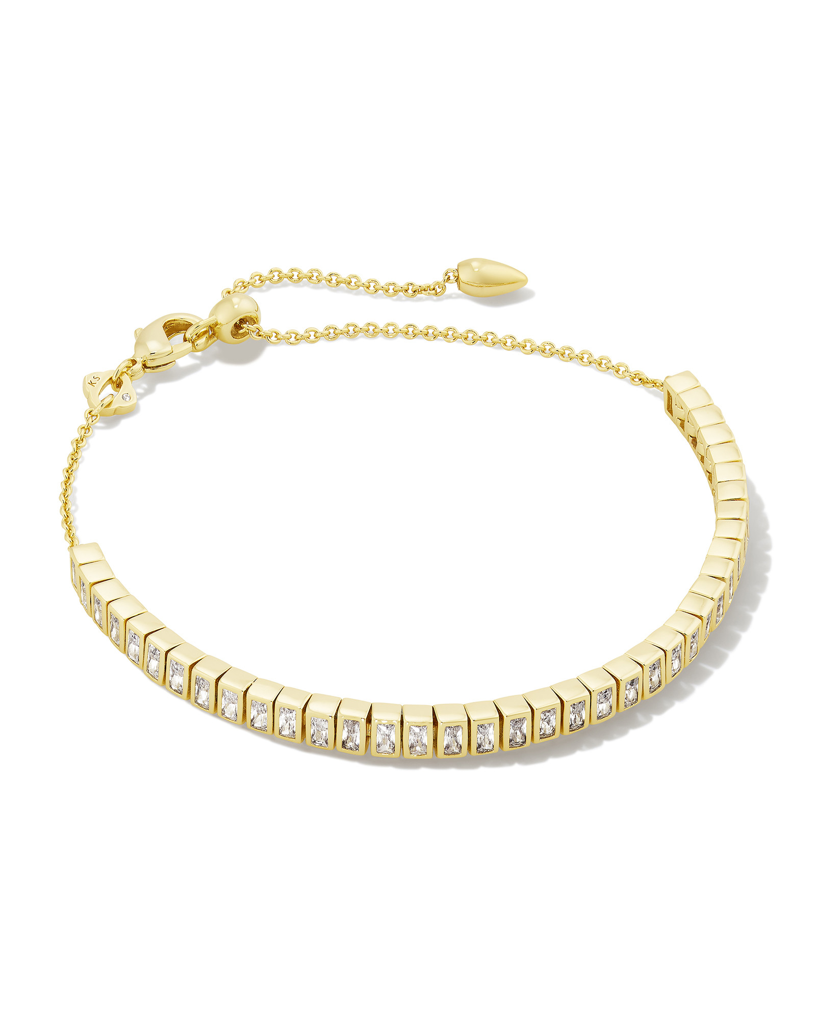 Gracie Gold Tennis Delicate Chain Bracelet in White Crystal | Kendra Scott
