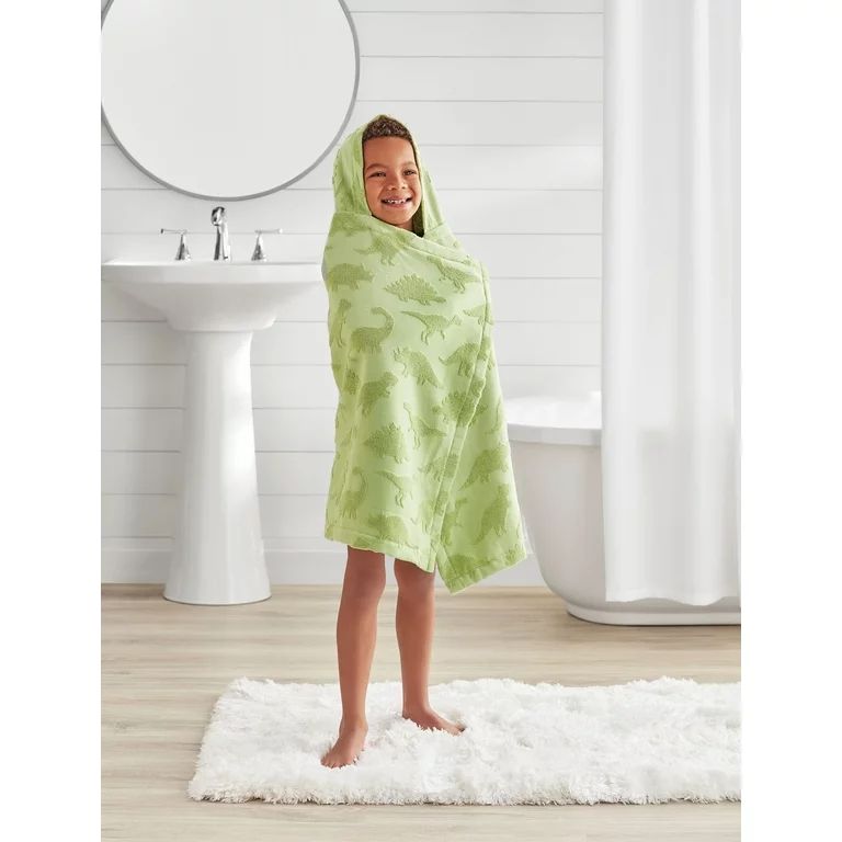 Your Zone Kids Green Dinosaur Cotton Hooded Towel | Walmart (US)