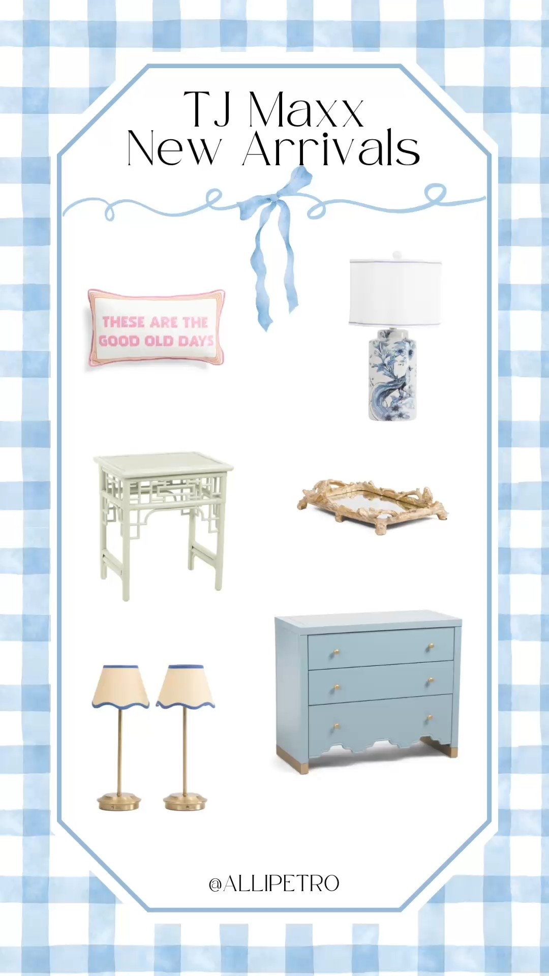 So many more great new arrivals at TJ Maxx today for coastal classic home decor ✨

coastal grandmillennial • coastal neutral decor • home essentials • affordable home finds • preppy • blue home decor • raffia • small table lamps • bedside lamp • needlepoint pillows • living room lamp • gold mirrored tray • decorative accent • green nightstand • entry table • blue scalloped dresser • serena and lily inspired • dupe • 