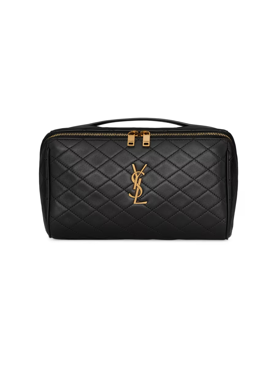 Gaby Vanity Case in Quilted Lambskin | Saks Fifth Avenue