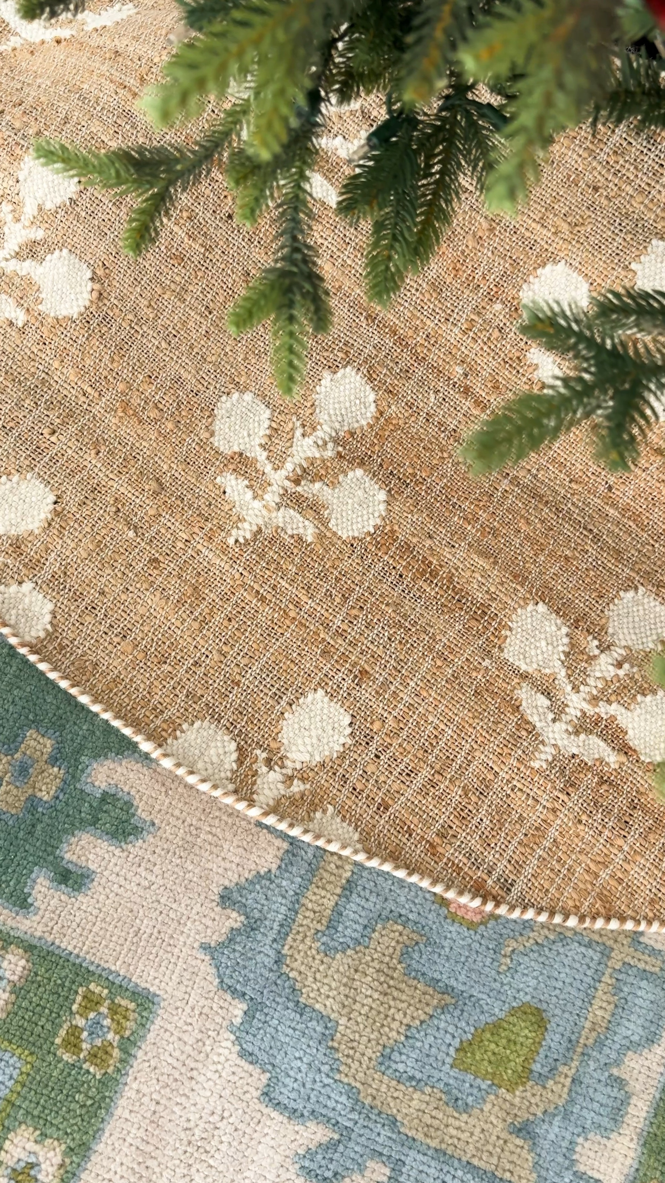 Christmas decor in our upstairs loft living room including this block print Christmas tree skirt, rattan cabinet, giant clamshell, 9’ prelit Christmas tree and ornaments. #ltkhome #ltkholiday #ltksalealert #ltkfindsunder50 #ltkfindsunder100 #ltkstyletip #ltkseasonal

#LTKHome #LTKVideo #LTKHoliday