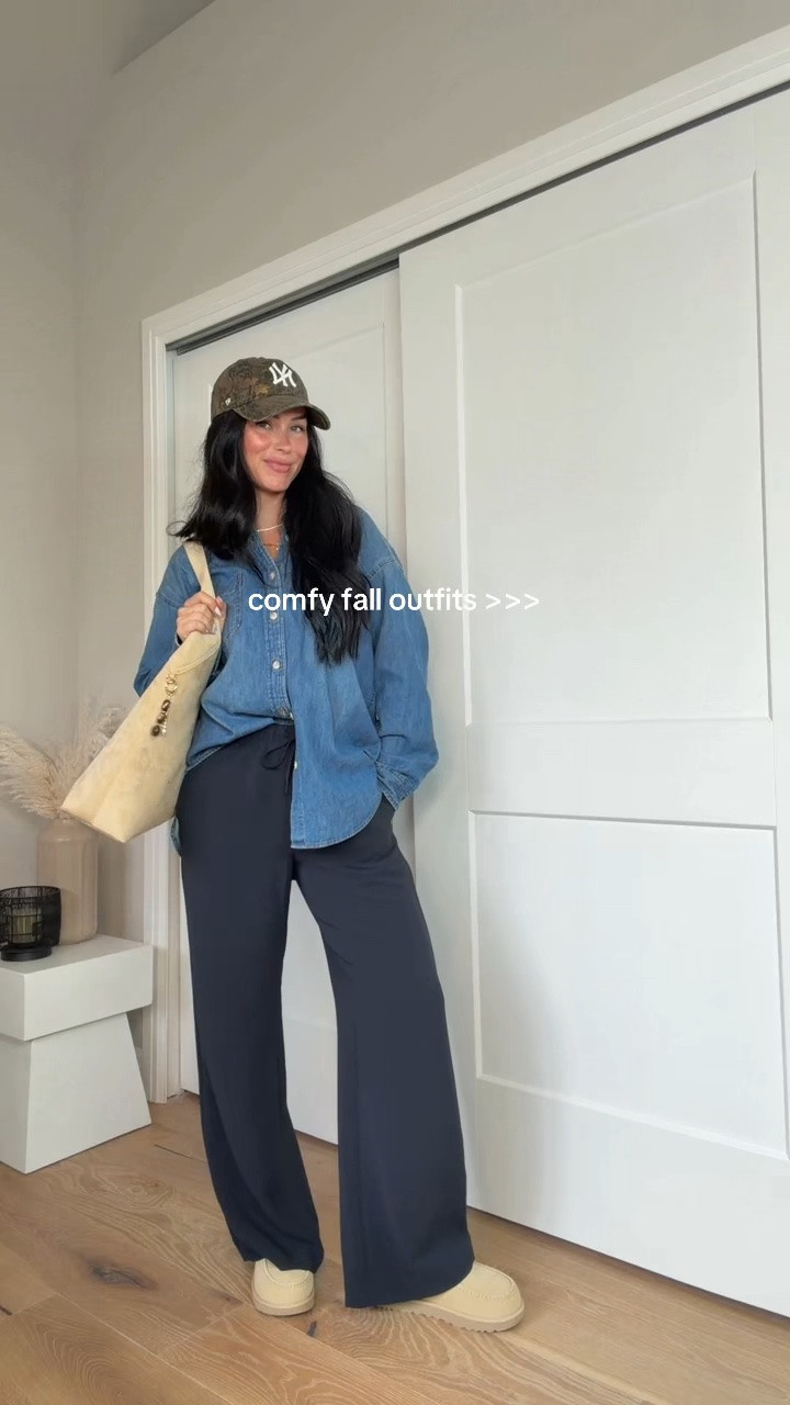 Comfy fall outfits are the best! 💙🍂 These are some of my favorite closet staples that I have on rotation weekly. Easy, comfy pieces that are perfect for mixing and matching! l have all my outfit details linked over on my LTK.

My sizing: 5’7”, 145 lbs, 32DD
Wearing a size small denim shirt, but I definitely prefer the XS since this shirt is very oversized! Size small pants.

@Aritzia