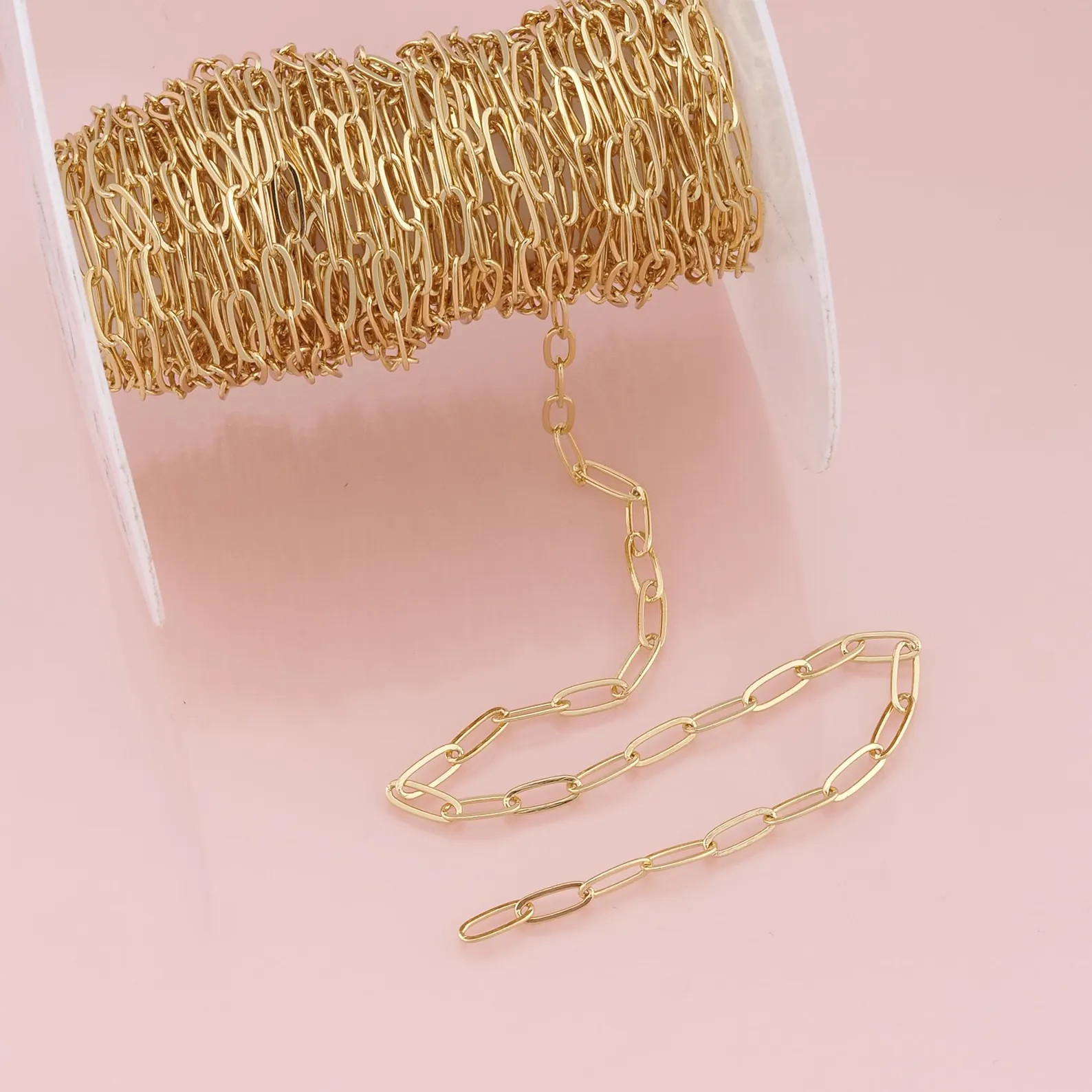 Gold Oval Chain,18K Gold Filled Rectangle paper clip Chain for Necklace Bracelet DIY Jewelry Maki... | Etsy (Global)