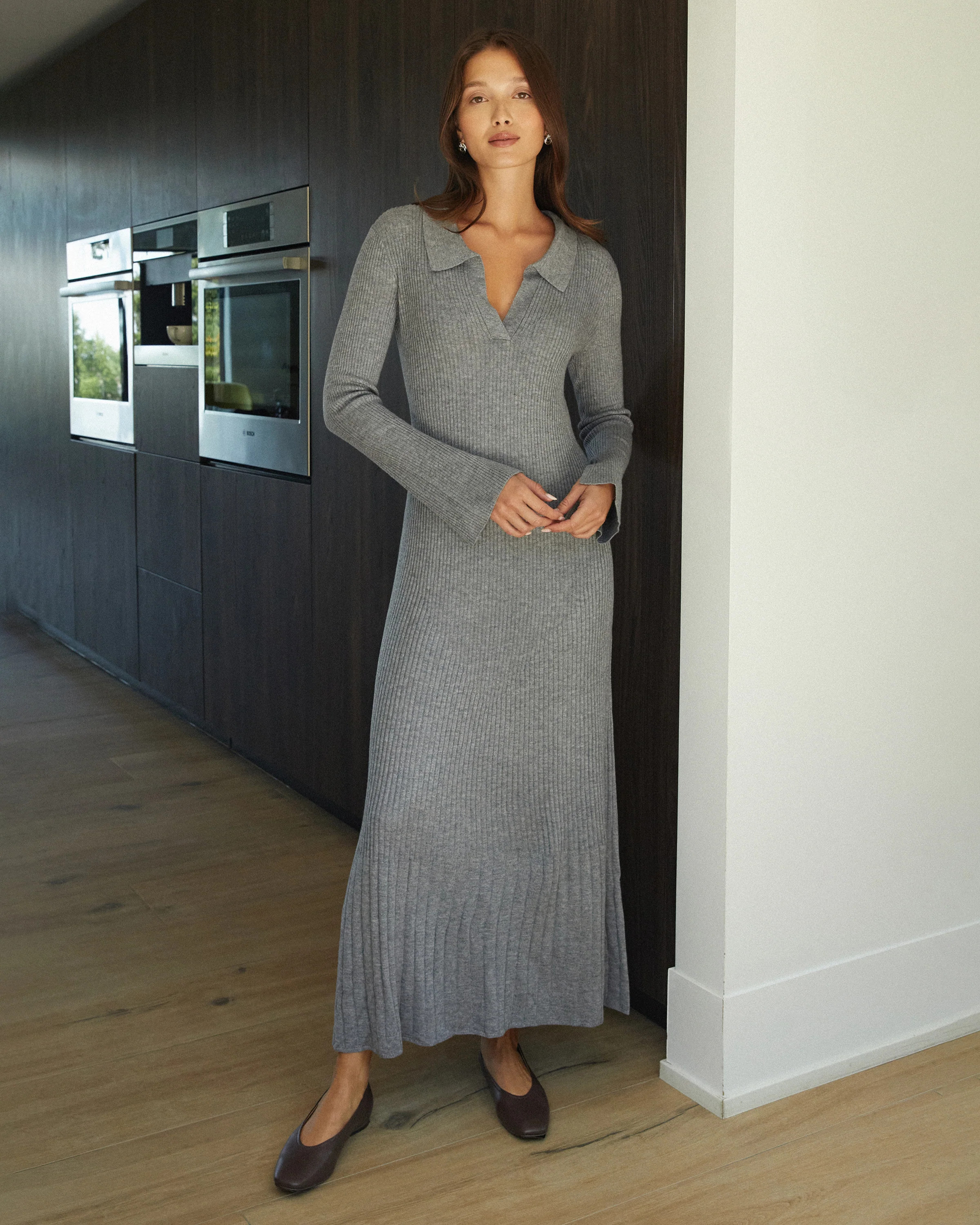 Nicole Knit Dress - DARK GREY / M | Few Moda