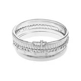 Time and Tru Silvertone Bangle Bracelet Set, 5 Bracelets | Walmart (US)