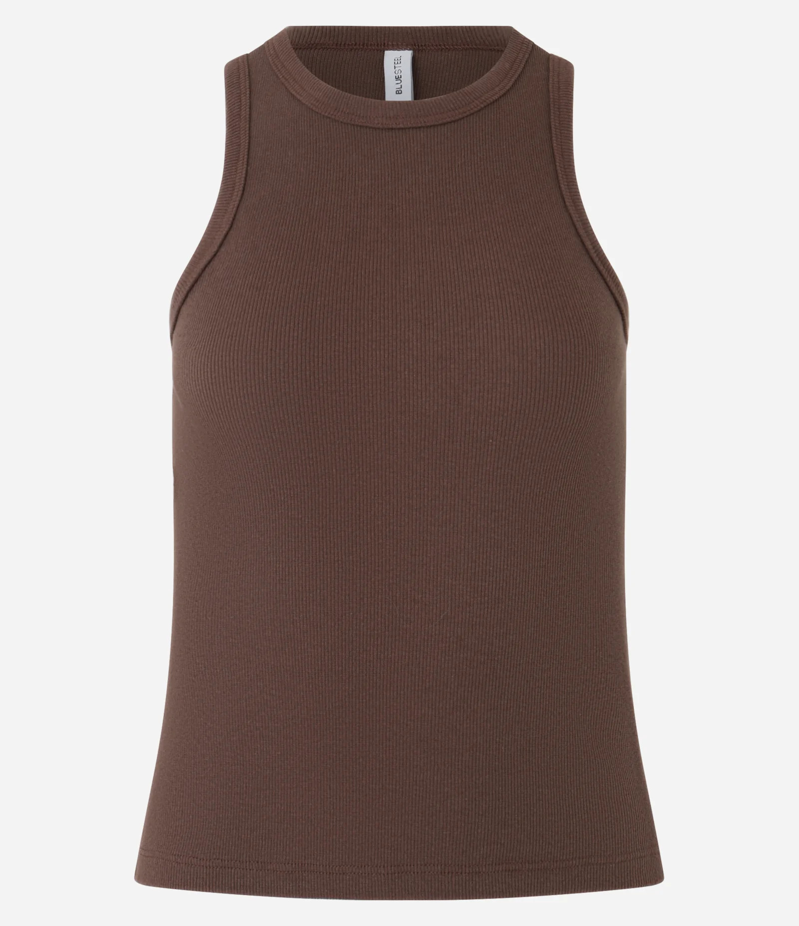 Blusa Regata Básica em Ribana com Leve Textura Marrom - Lojas Renner | Renner (BR)