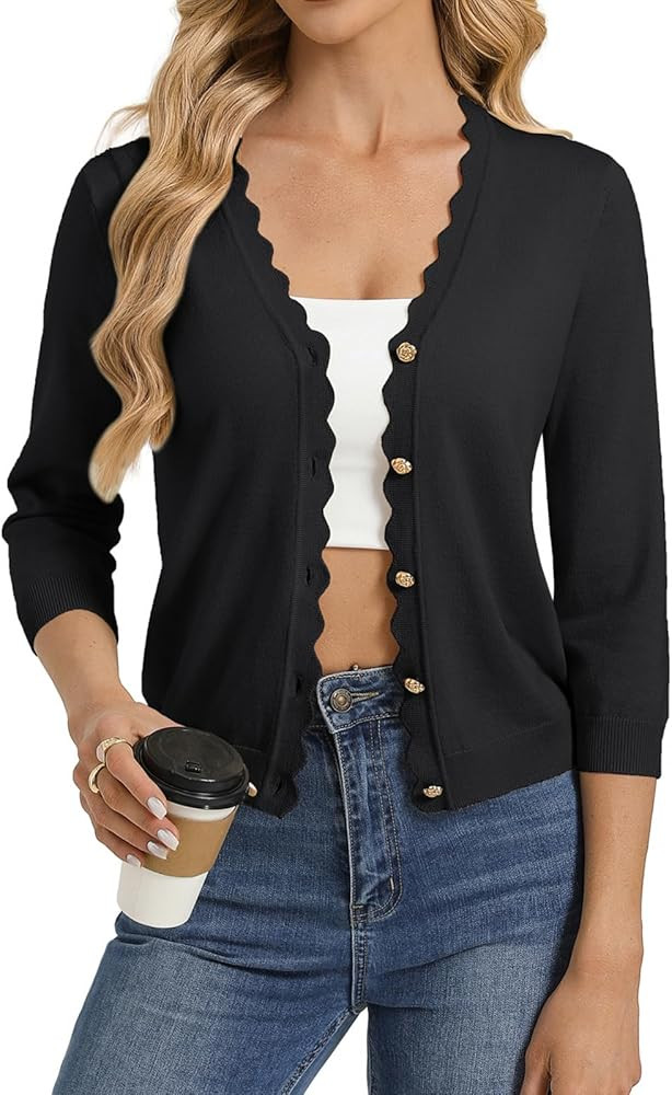 GRACE KARIN Cardigan Sweaters for Women Summer Lightweight 3/4 Sleeve Bolero Shrugs for Dress Wom... | Amazon (US)