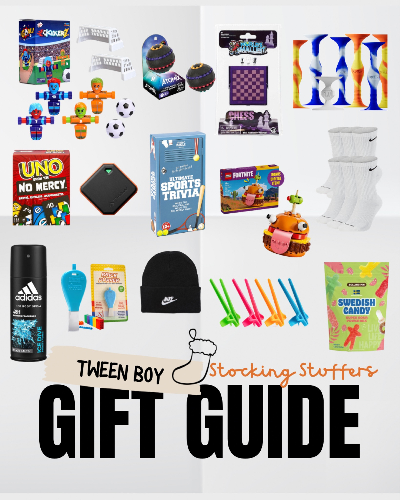 Tween/Teen Boy Stocking Stuffers 🎁 

Gift Guide
Boy Gifts
Gifts for teens
Fidget toys
Lego gifts
Sports gifts
Target gifts
Amazon gifts 

#LTKmomlife #LTKGiftGuide #LTKHoliday